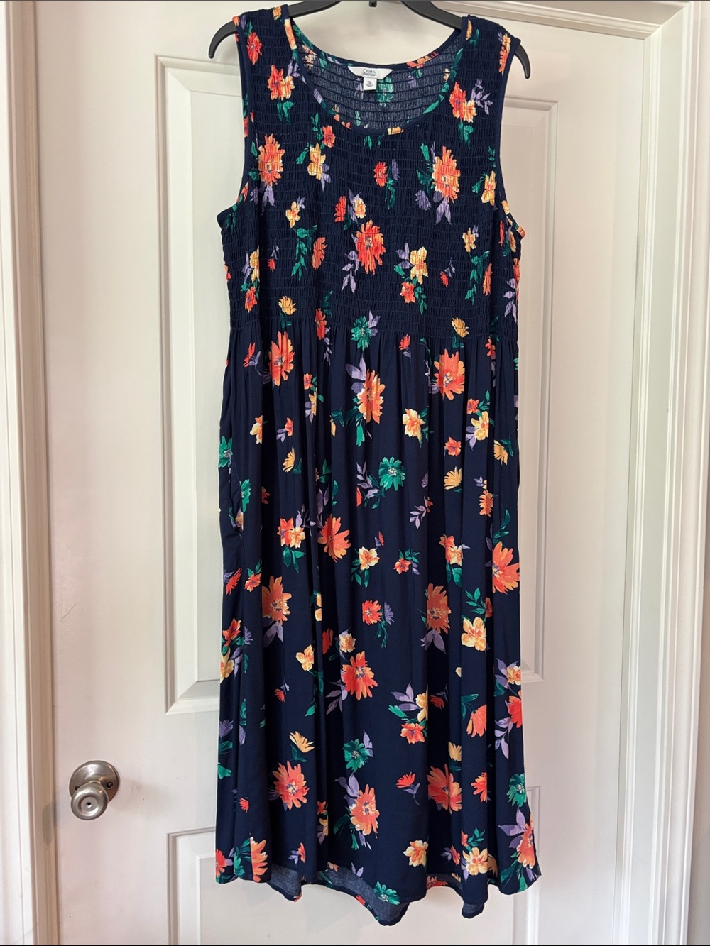 Croft & Barrow Navy Floral Sleeveless Dress